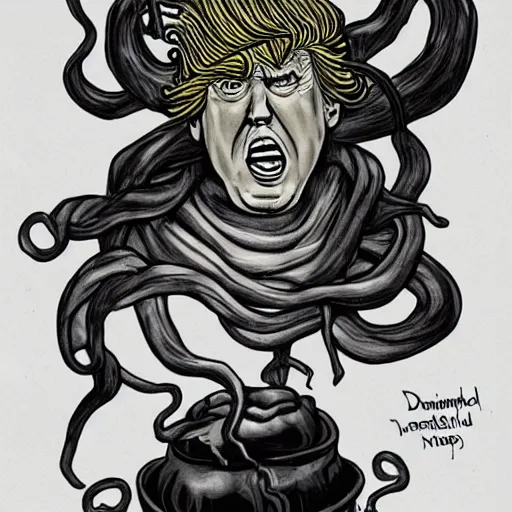 Image similar to donald trump as medusa