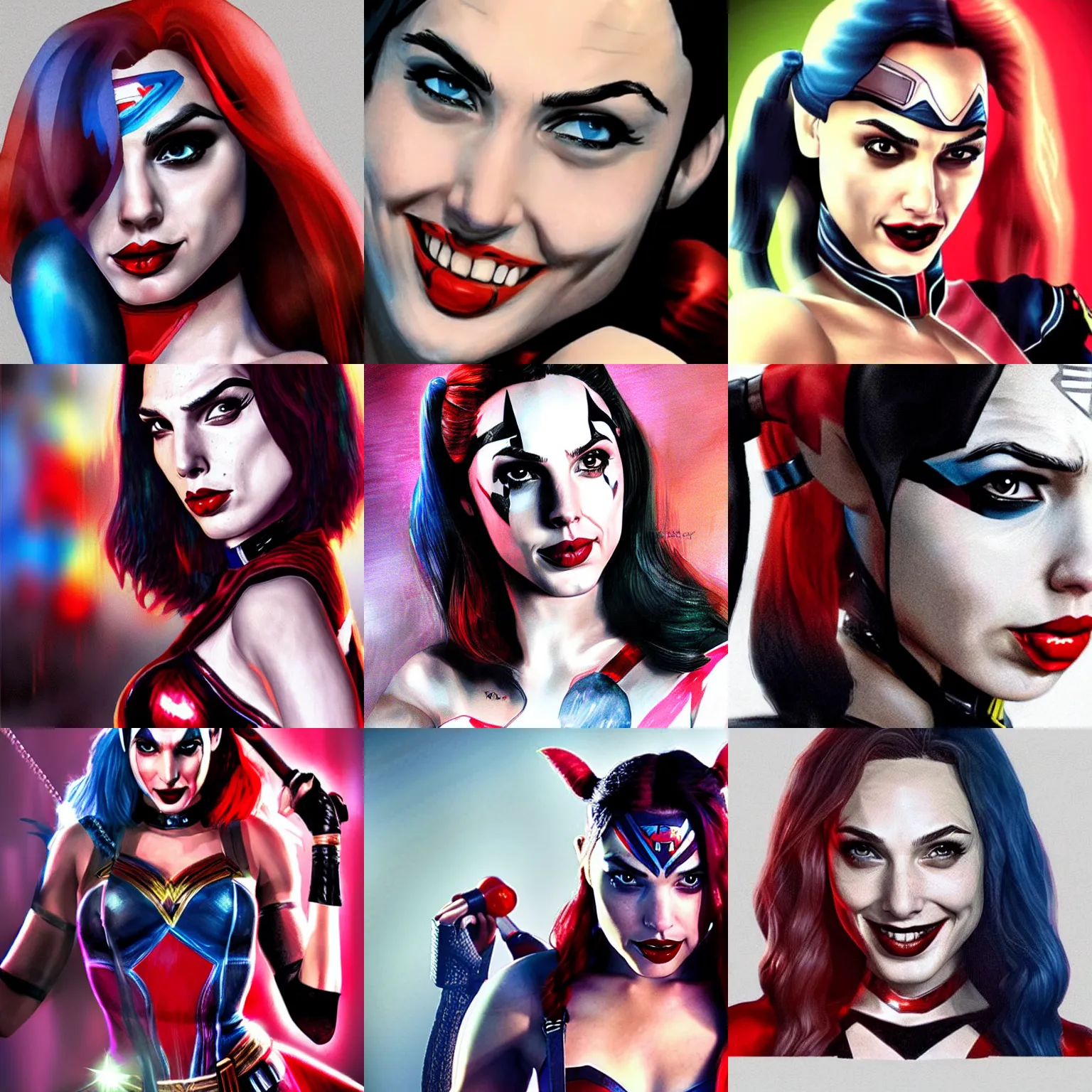 Prompt: Gal Gadot as Harley Quinn, photorealistic