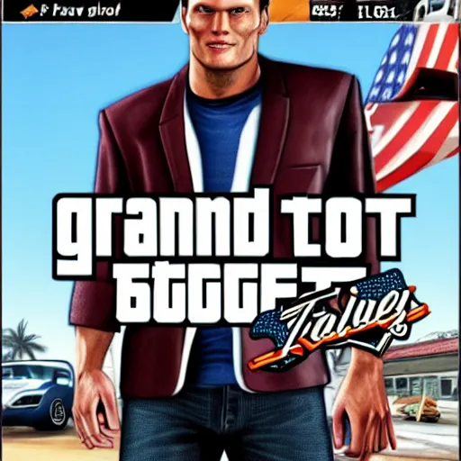 Prompt: tom brady on the cover of grand theft auto. n - 4
