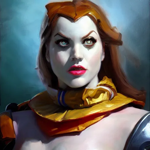 Image similar to greg manchess portrait painting of partially armored alice from alice in wonderland as overwatch character, medium shot, asymmetrical, profile picture, organic painting, sunny day, matte painting, bold shapes, hard edges, street art, trending on artstation, by huang guangjian, gil elvgren, ruan jia, randy vargas, greg rutkowski