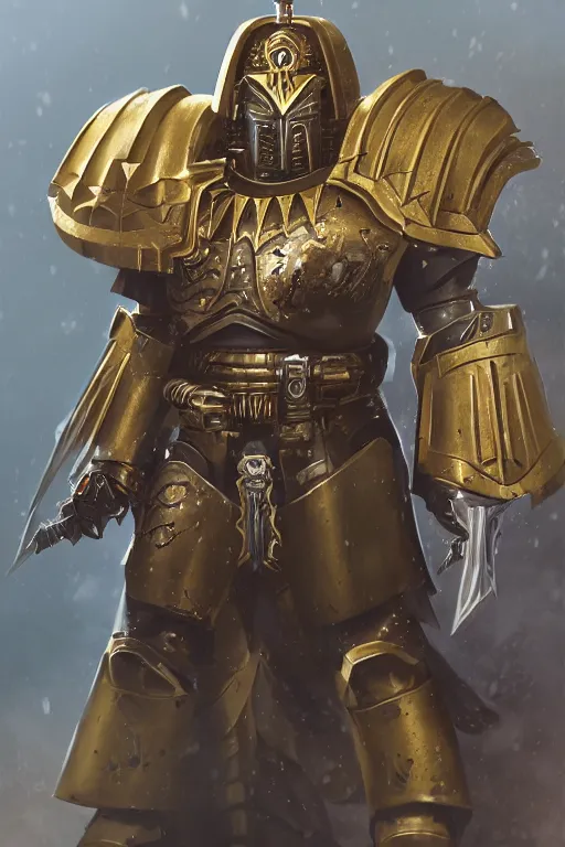 Image similar to armor portrait heros warhammer 4 0 k horus heresy fanart - the primarchs emperor by johannes helgeson animated with vfx concept artist & illustrator global illumination ray tracing hdr fanart arstation zbrush central hardmesh 8 k octane renderer comics stylized