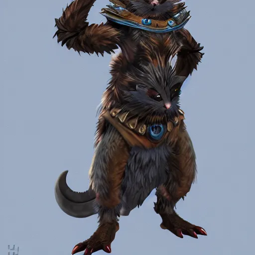 Image similar to a full body shot of an anthro furry rat wearing a fantasy armor, fantasy, artstation, furry art, furaffinity, deviantart, symmetrical, highly detailed, award winning, trending