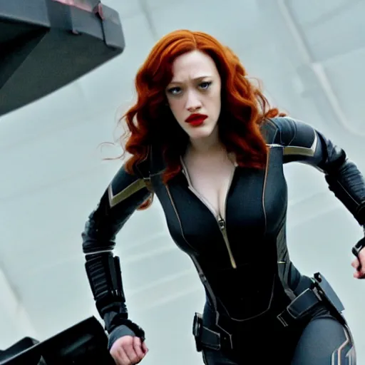 Image similar to a still of kat dennings as black widow in iron man 2 ( 2 0 1 0 )