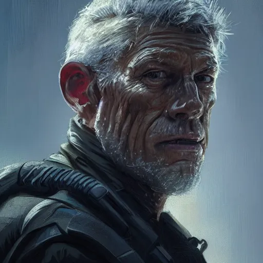 Image similar to portrait of a man by greg rutkowski, stephen lang as a colonial marine from aliens franchise, he is about 6 0 years old, military composure, wearing the tactical gear of the colonial marines, highly detailed portrait, digital painting, artstation, concept art, smooth, sharp foccus ilustration, artstation hq