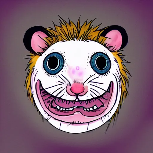 Image similar to a Hamster in the style of junji ito