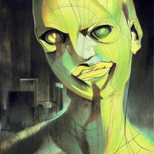 Image similar to citizen portrait soft light painted by dave mckean, inspired by kenyan ghost in the shell anime, smooth face feature, intricate oil painting, high detail illustration, sharp high detail, manga and anime 1 9 9 9