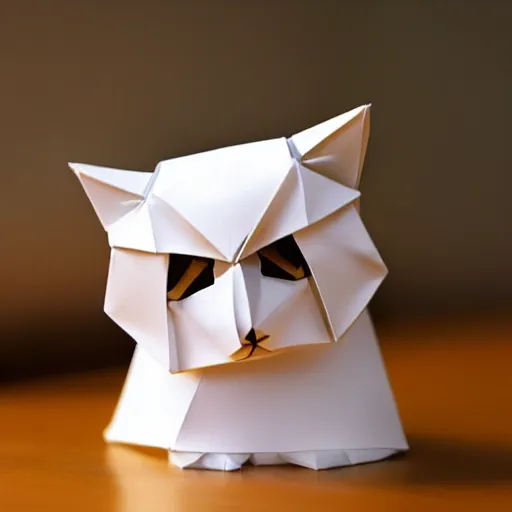 Image similar to cat origami in 8 k very awesome detail
