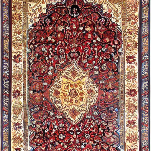 Prompt: persian rug painting