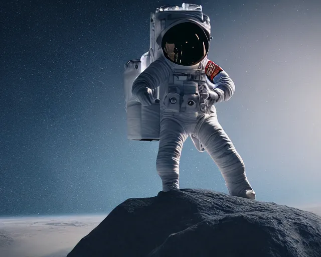 Image similar to astronaut exploring an unknown planet of eden. octane render,4k, f32,55mm photography,wide angle