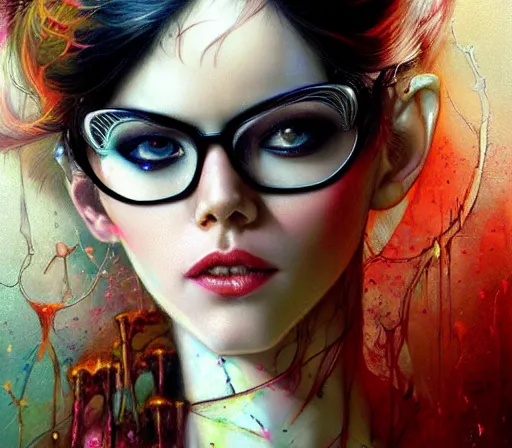 Prompt: a portrait of Bayonetta , tall, pale-skinned, by Stanely Artgerm,Tom Bagshaw,arthur adams,Carne Griffiths,trending on DeviantArt,street art,face enhance,chillwave,maximalist,full of color,glittering