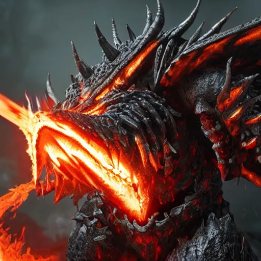 Image similar to 4k_unreal_engine_render_of_Deathwing_spreading_his_fire_in_a_epic_way_dynamic_lighting_stunning_visuals_cinematic_ultra_detailed_trending_on_art