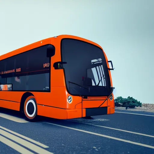 Image similar to a bus covered by orange and black striped soft fur, with 10 paws instead of wheels and a huge smiling cat face on the front and a furry cat tail at the back. Trending by artstation, rendered in unreal engine 5, anime style.