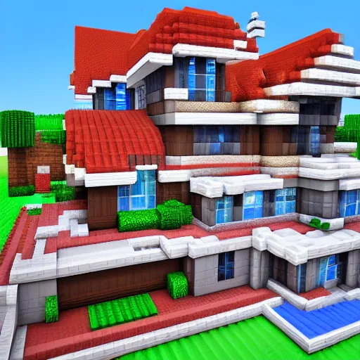 Prompt: high detailed voxel pixelated house, wow, 4 k