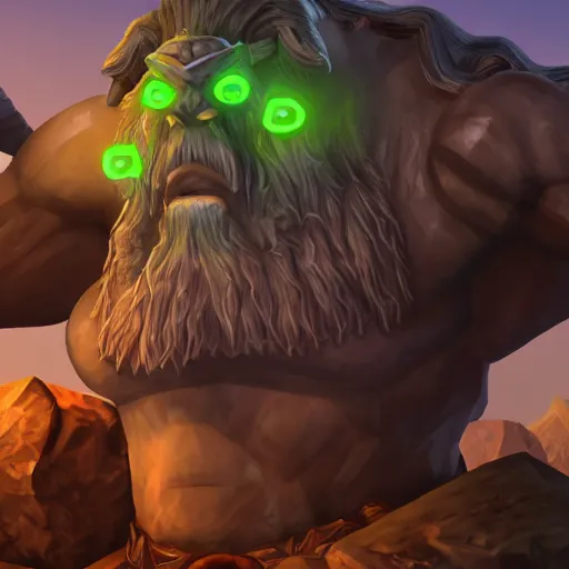 Image similar to mountain giant made of rocks world of warcraft portrait 8 k