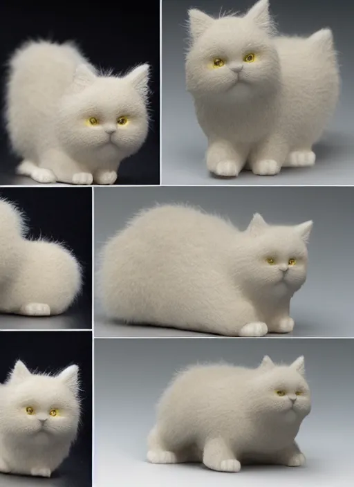 Image similar to 80mm resin detailed miniature of fluffy cat, Product Introduction Photos, 8K, Full body, subsurface scattering