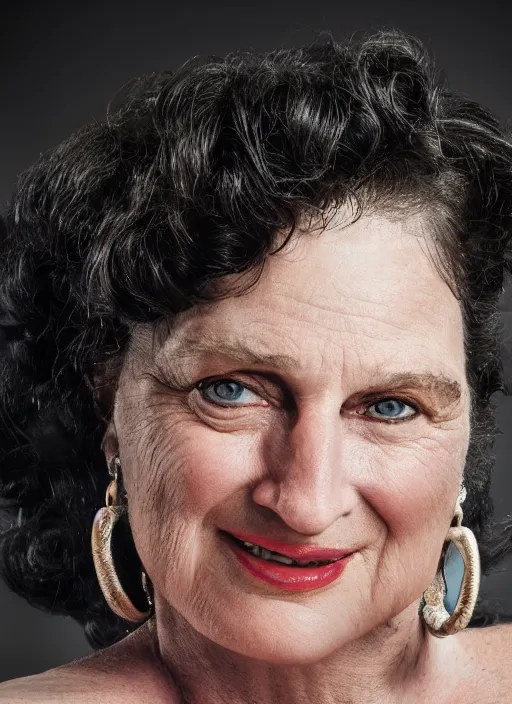 Image similar to closeup portrait of Betty Rubble, depth of field, zeiss lens, detailed, symmetrical, centered, fashion photoshoot, by Annie Leibovitz and Steve McCurry, David Lazar, Jimmy Nelsson, Breathtaking, 8k resolution, extremely detailed, beautiful, establishing shot, artistic, hyperrealistic, beautiful face, octane render