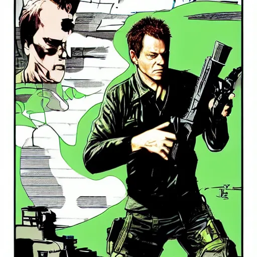 Image similar to Neo fighting Jack Bauer, from Matrix: 24 crossover (2005)