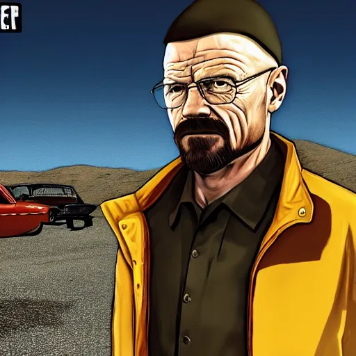 Prompt: Walter White GTA loading screen