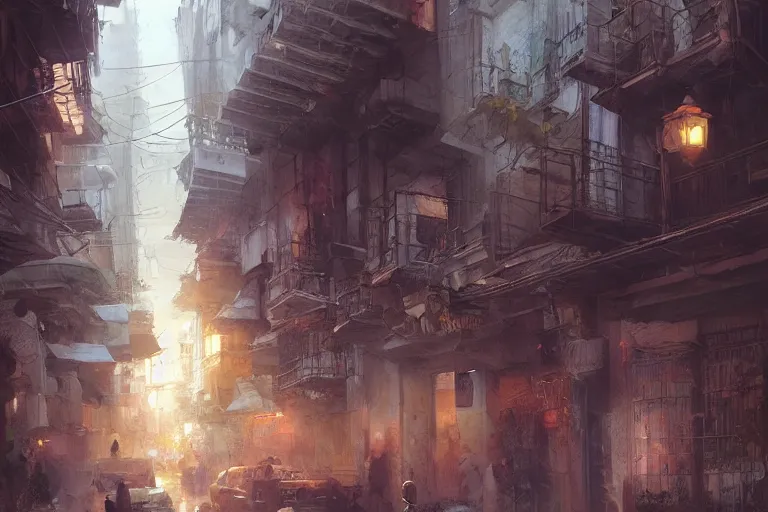 Image similar to bogota colombia thorough details, intricate, artstation, atmosphere, highly detailed, craig mullins, james jean, digital painting, deviantart, cinematic lighting, 4 k