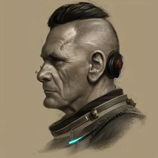 Image similar to portrait of a man by greg rutkowski, old admiral jagged fel, star wars expanded universe, he is about 6 0 years old, wearing uniform of the galactic alliance navy, highly detailed portrait, digital painting, artstation, concept art, smooth, sharp foccus ilustration, artstation hq