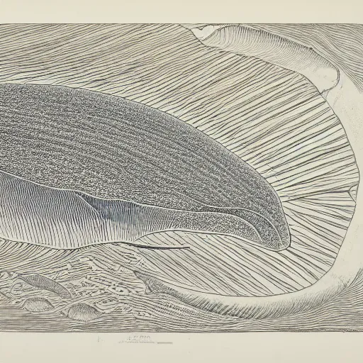 Prompt: a line drawing of a whale, by moebius, by ernst haeckel, pastel colors, limited palette