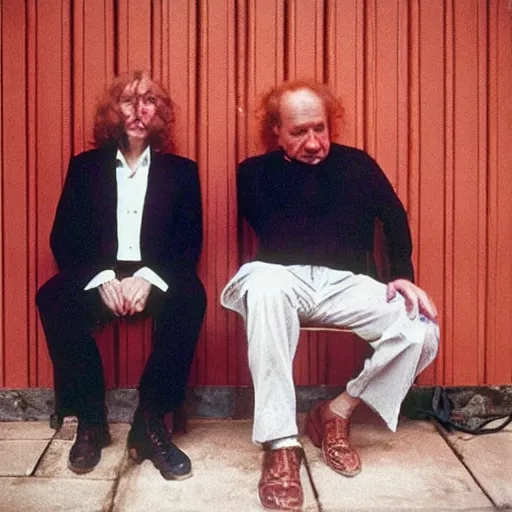 Image similar to best album cover of my dad and your dad, colour photography, kodachrome film, artwork by nan goldin