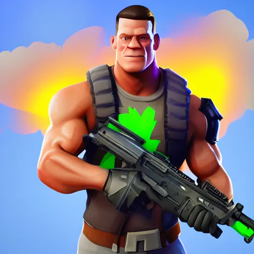 Image similar to John Cena in Fortnite, artstation, no text