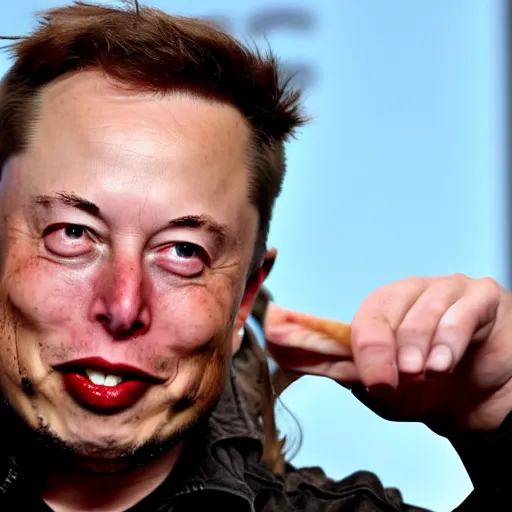 Prompt: elon musk went insane while eating white french fries