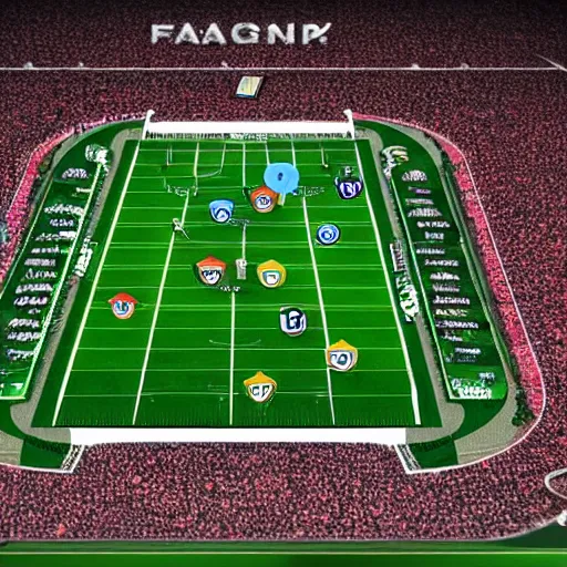 Prompt: fantasy football teams being organized into divisions