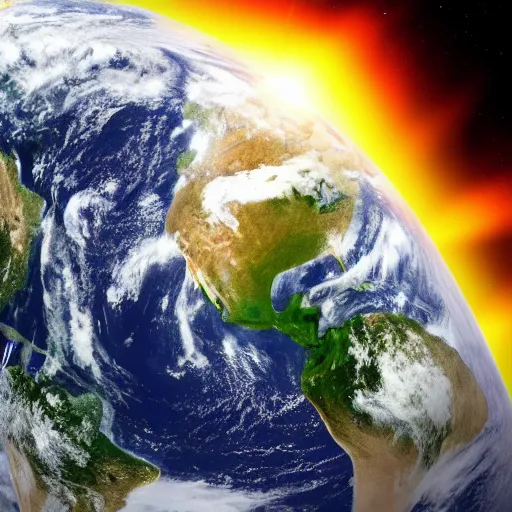 Prompt: image of the earth about to explode, 4 k, realistic