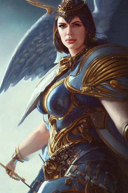 Image similar to amazon valkyrie athena, d & d, fantasy, portrait, highly detailed, headshot, digital painting, trending on artstation, concept art, sharp focus, illustration, art by artgerm and greg rutkowski and magali villeneuve