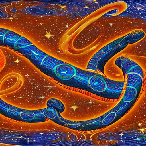 Prompt: two cosmic serpents eight shape 4k