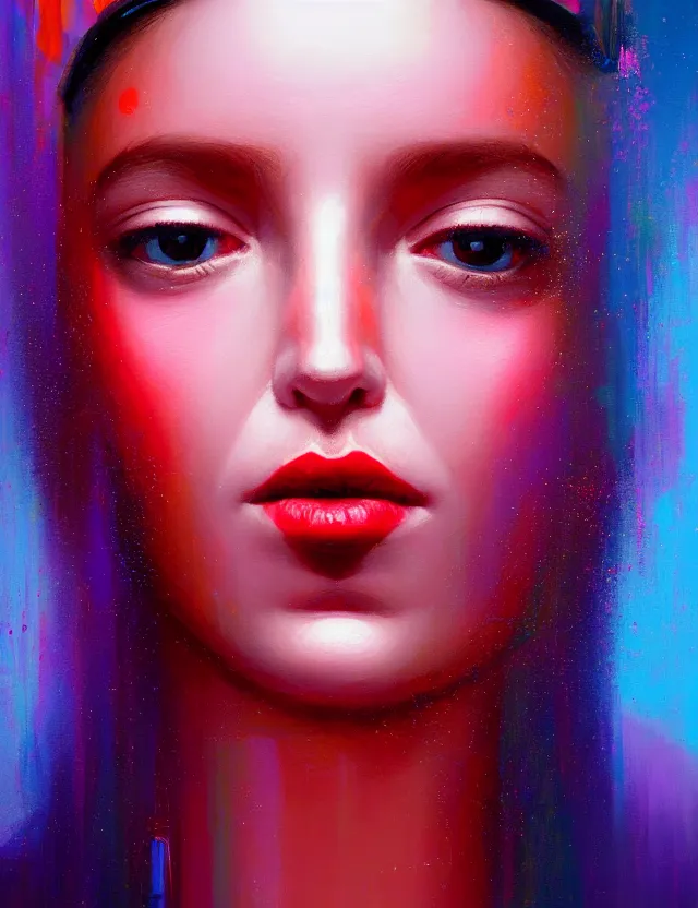 Prompt: blurred background. close-up portrait of a goddess in crown, by Alex Garant, Afarin Sajedi and Alena Aenami. unreal engine