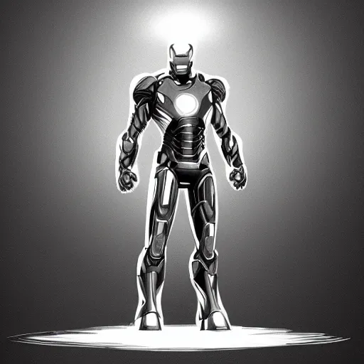 Image similar to iron man in black and white, furry art, furaffinity, extremely detailed, digital painting, artstation, concept art, smooth, sharp focus, illustration, incredible art