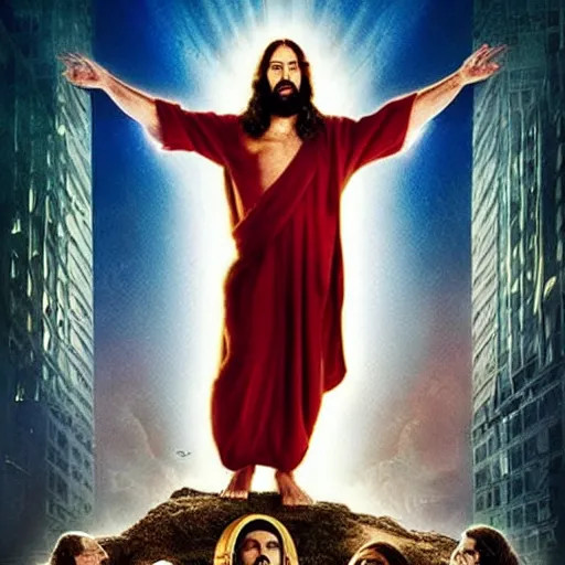 Image similar to “The incredible poster for Jesus Part 2: the silly slappening, universal pictures, 4K”