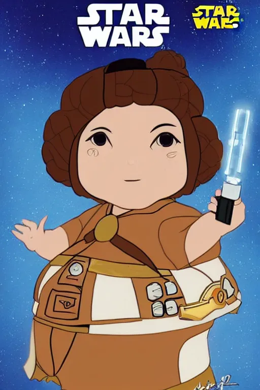 a fat chibi princess leia in the style of the star | Stable Diffusion ...