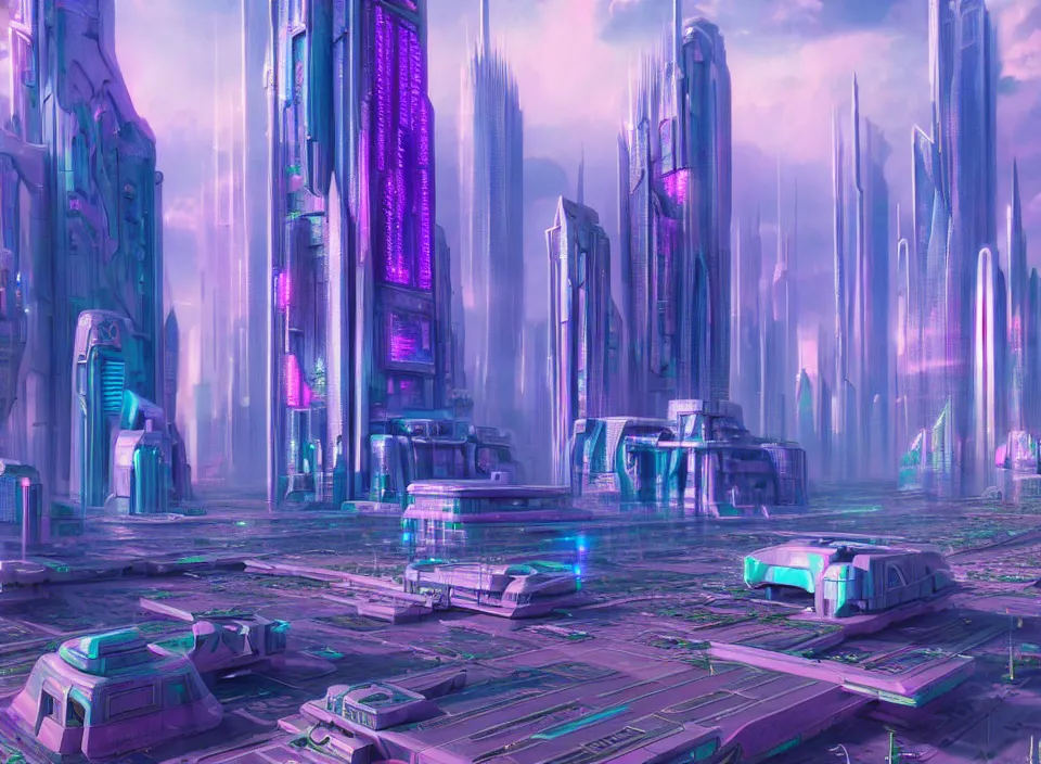 Prompt: futuristic city by james gurney , vaporwave, retrofuturism, pastel cute, trending on deviantart, photorealistic 8k octane beautifully detailed render, post-processing, extremely hyperdetailed, intricate, epic composition, cinematic lighting + masterpiece, trending on artstation, very detailed