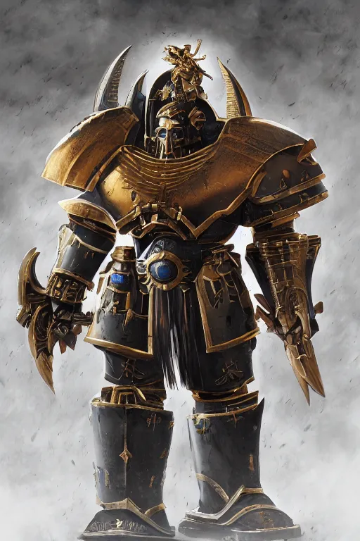 Image similar to armor portrait heros warhammer 4 0 k horus heresy fanart - the primarchs emperor by johannes helgeson animated with vfx concept artist & illustrator global illumination ray tracing hdr fanart arstation zbrush central hardmesh 8 k octane renderer comics stylized