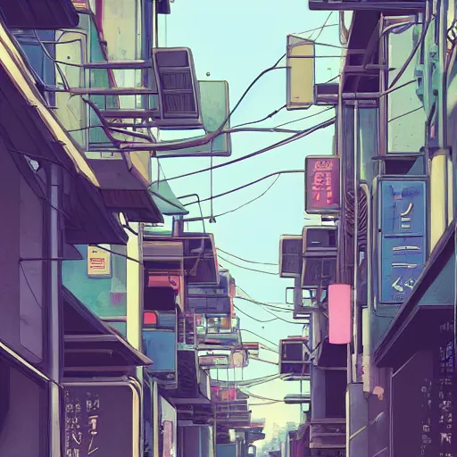 Prompt: a close up to a tokyo alley by makoto shinkai, beeple and james jean, aya takano color style, 4 k, super detailed, modern, 4 k, symmetrical