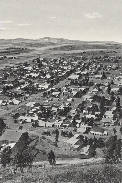 Prompt: 1 8 8 0 s view of lead city, south dakota. lead city is the location of the homestake mine