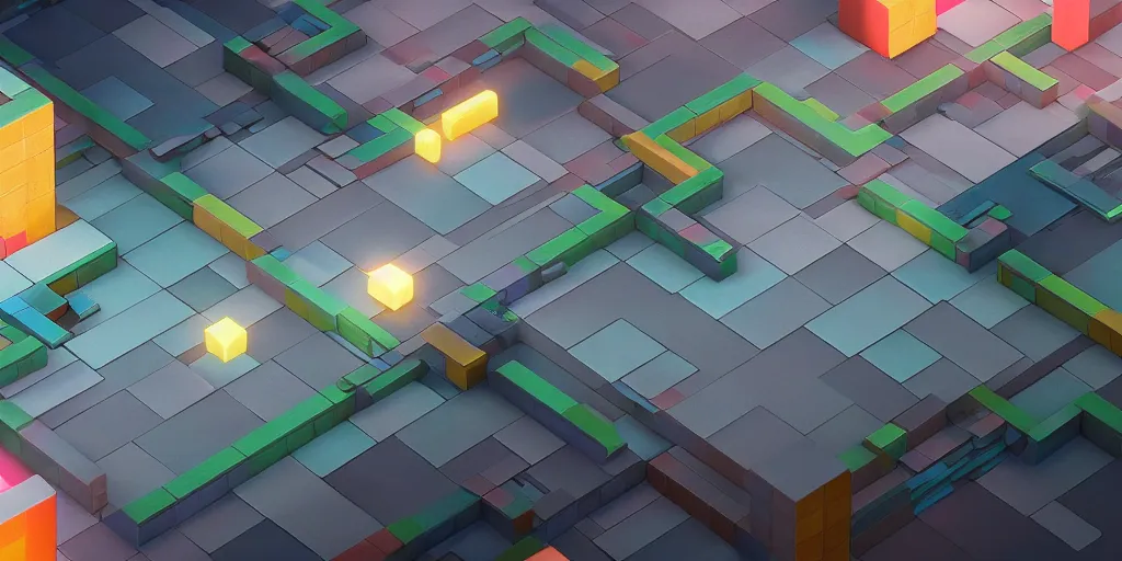 Image similar to tetris, video game cutscene, unreal engine 5, render, ray tracing