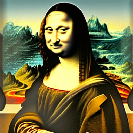 Image similar to Mr. Bean as the Mona Lisa by Leonardo da Vinci