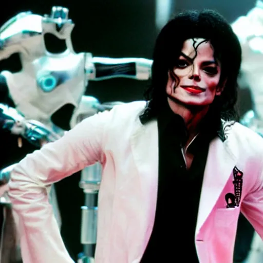 Image similar to Michael Jackson as a cyborg