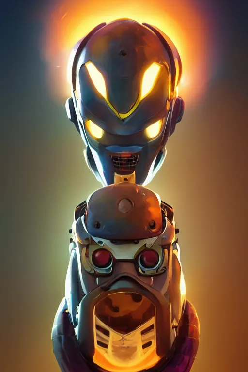 Image similar to epic mask helmet robot ninja portrait stylized as fornite style game design fanart by concept artist gervasio canda, behance hd by jesper ejsing, by rhads, makoto shinkai and lois van baarle, ilya kuvshinov, rossdraws global illumination radiating a glowing aura global illumination ray tracing hdr render in unreal engine 5