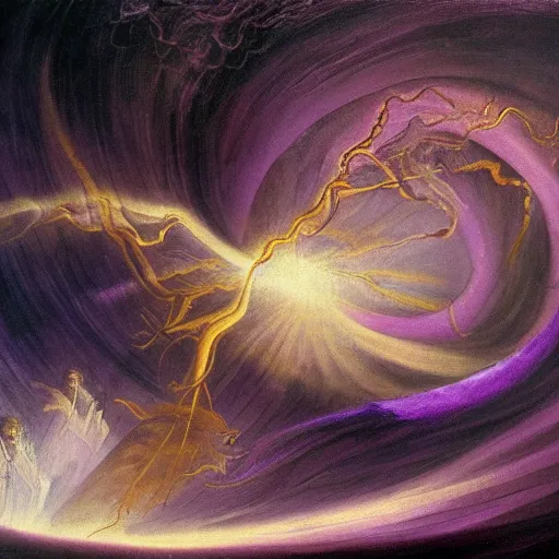 Image similar to Extremely Beautiful Purple Tornado painting by Leonardo Da Vinci, UHD, 4K wallpaper