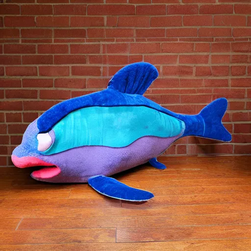 Image similar to a large Dory plush toy, realistic