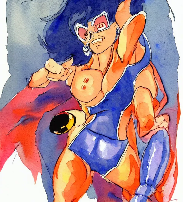 Prompt: a 3 / 4 view watercolor ink painting of velma as a god of destruction from dragon ball in the style of jean giraud in the style of moebius trending on artstation deviantart pinterest detailed realistic hd 8 k high resolution