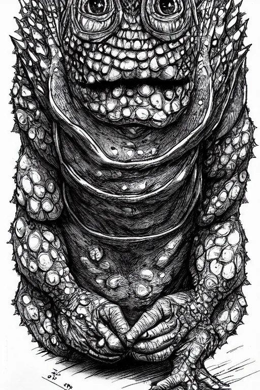 Image similar to toad goblin, symmetrical, highly detailed, digital art, sharp focus, trending on art station, kentaro miura manga art style