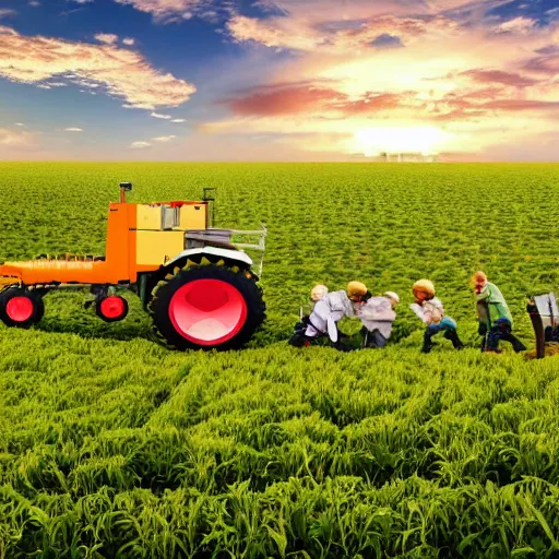 Image similar to A beautiful experimental art. I grew up on a farm. We worked the land. I helped Dad program the agribots. iStock by Kuang Hong CGI
