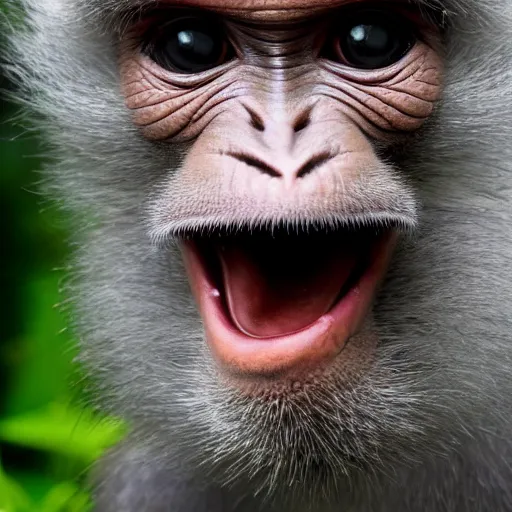 Image similar to a monkey snort cocain, monkey, cocaine, drug, jungle, 8 k, photographic